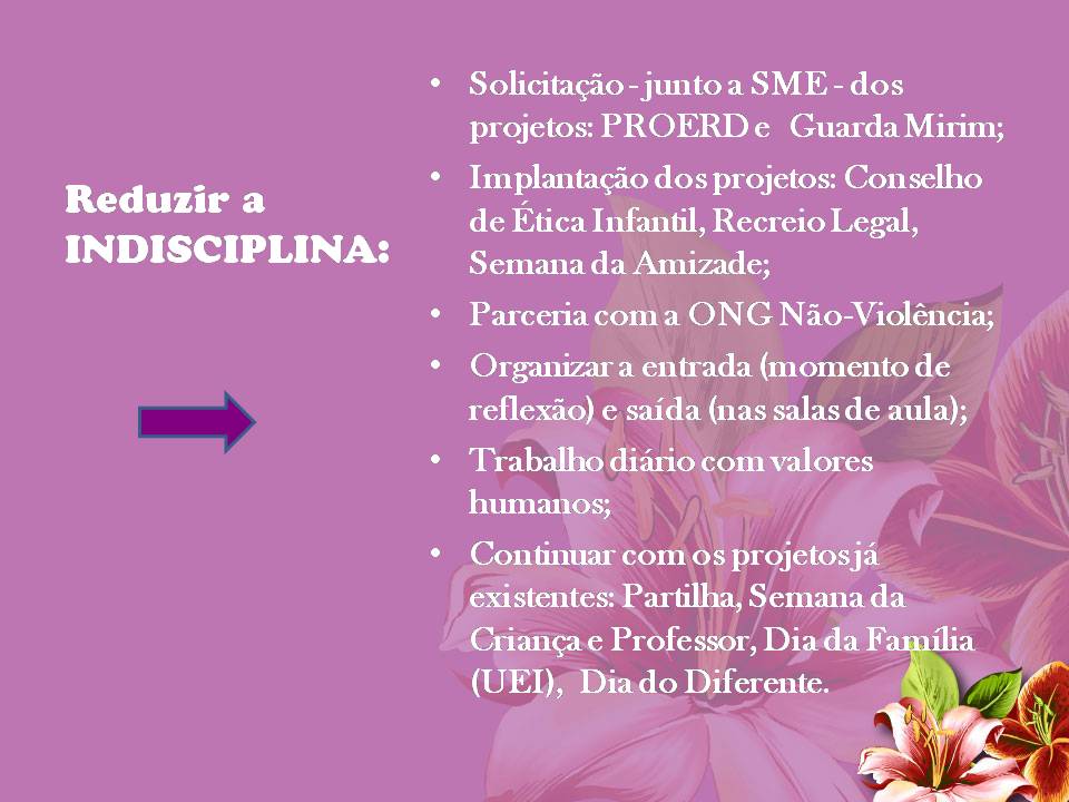 Proposta de trabalho das candidatas à direção