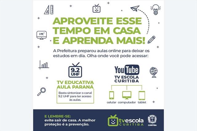 Iniciam hoje as videoaulas na TV e no YouTube para estudantes da Rede Municipal de Ensino