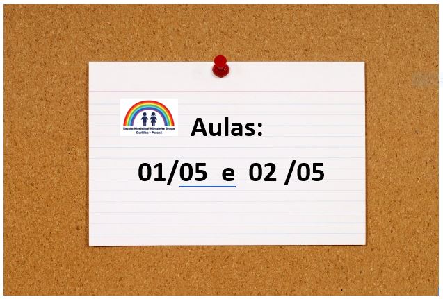 Aulas dos dias 01/05 e 02/05