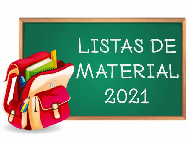Listas de Material para o ano letivo de 2021