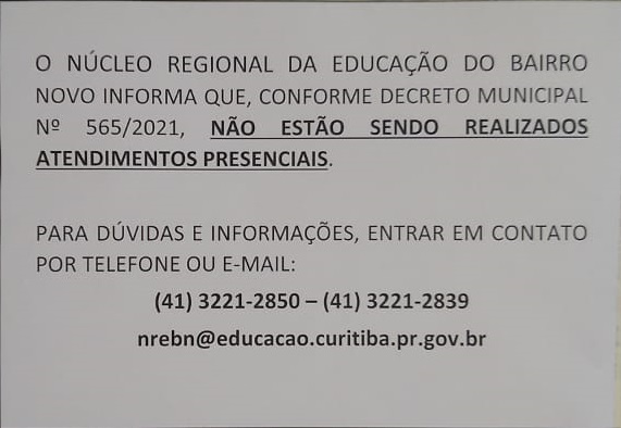 Atendimento no NRE Bairro Novo