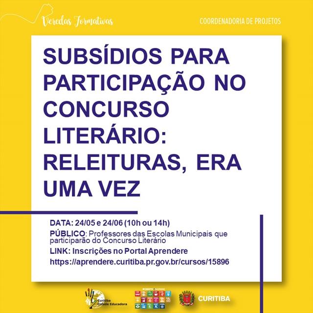 SUBSÍDIOS PARA PARTICIPAÇÃO NO CONCURSO LITERÁRIO: