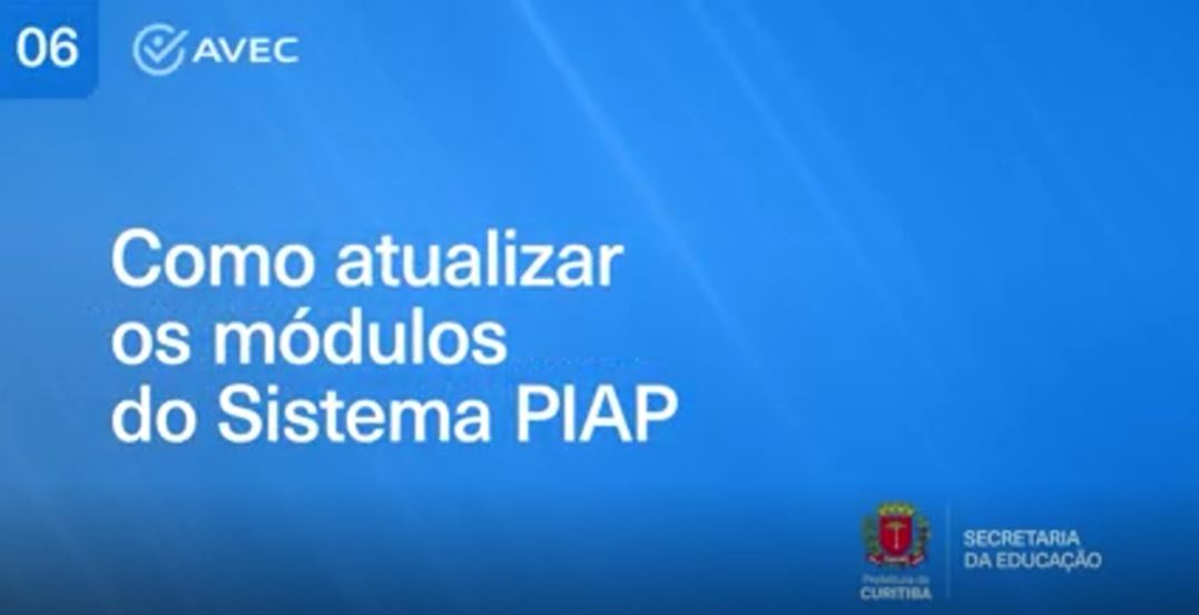 Atualização do sistema PIAP